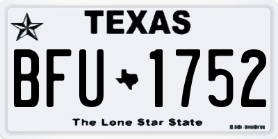 TX license plate BFU1752
