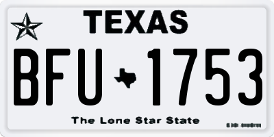 TX license plate BFU1753