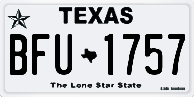 TX license plate BFU1757
