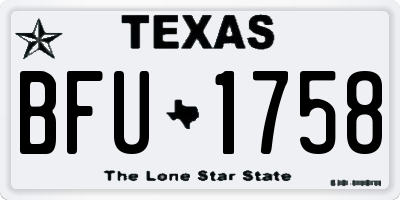 TX license plate BFU1758