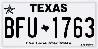 TX license plate BFU1763