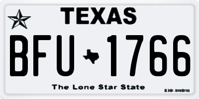 TX license plate BFU1766