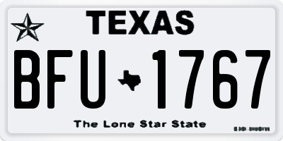 TX license plate BFU1767