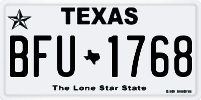 TX license plate BFU1768