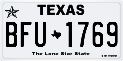 TX license plate BFU1769