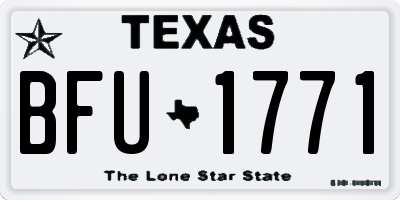 TX license plate BFU1771