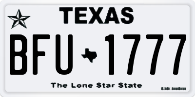 TX license plate BFU1777