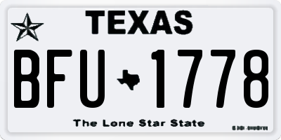 TX license plate BFU1778