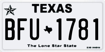 TX license plate BFU1781