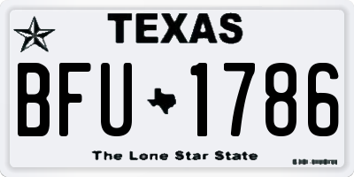 TX license plate BFU1786