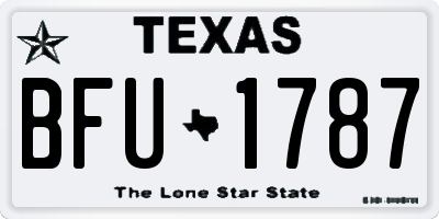 TX license plate BFU1787