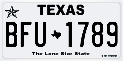 TX license plate BFU1789