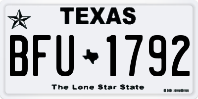TX license plate BFU1792