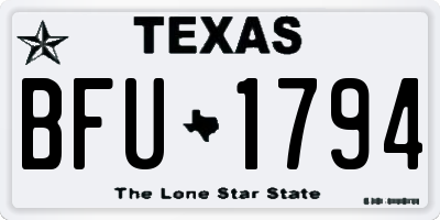 TX license plate BFU1794