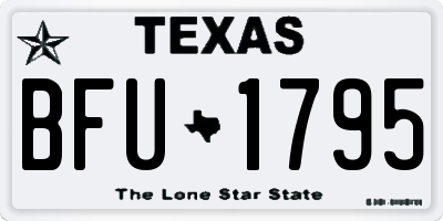 TX license plate BFU1795