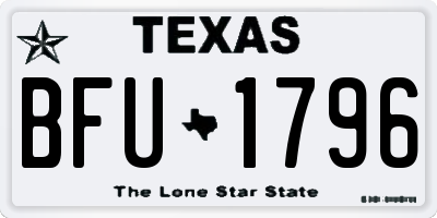 TX license plate BFU1796