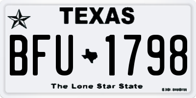 TX license plate BFU1798