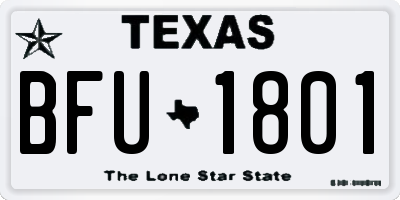 TX license plate BFU1801