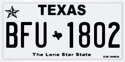 TX license plate BFU1802