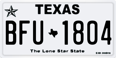TX license plate BFU1804