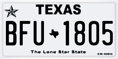 TX license plate BFU1805