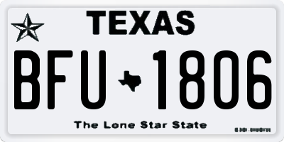 TX license plate BFU1806