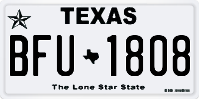 TX license plate BFU1808