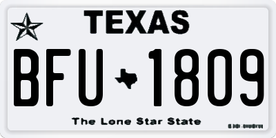 TX license plate BFU1809