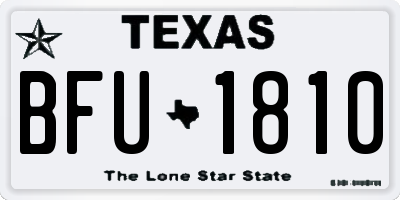 TX license plate BFU1810
