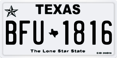 TX license plate BFU1816