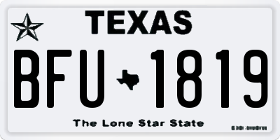 TX license plate BFU1819