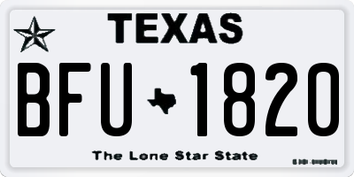 TX license plate BFU1820