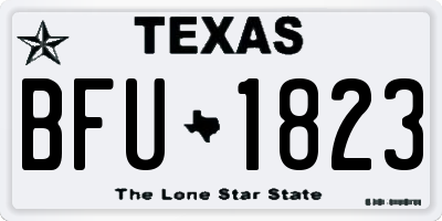 TX license plate BFU1823