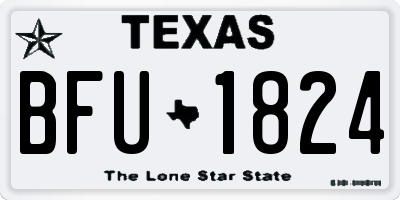TX license plate BFU1824