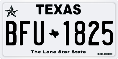 TX license plate BFU1825