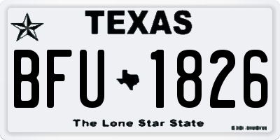TX license plate BFU1826