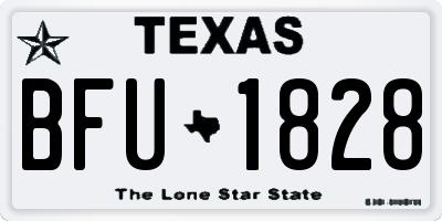 TX license plate BFU1828