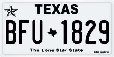 TX license plate BFU1829