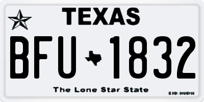 TX license plate BFU1832