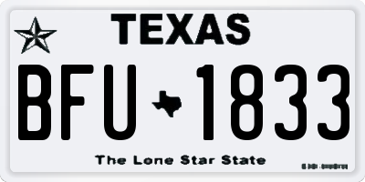 TX license plate BFU1833