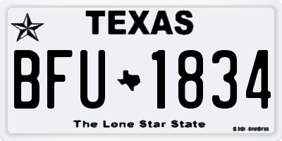 TX license plate BFU1834