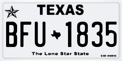 TX license plate BFU1835