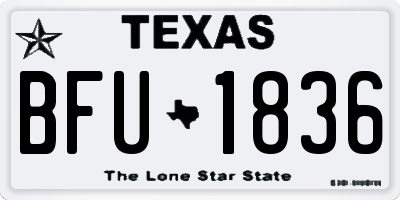 TX license plate BFU1836