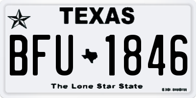 TX license plate BFU1846