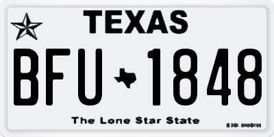 TX license plate BFU1848