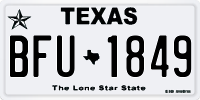 TX license plate BFU1849