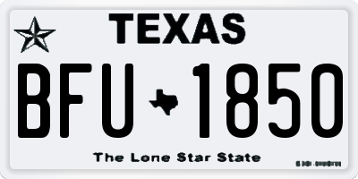 TX license plate BFU1850