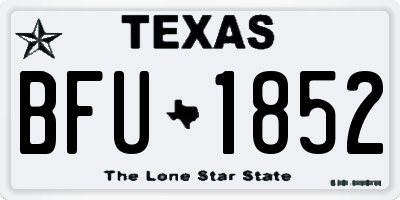 TX license plate BFU1852