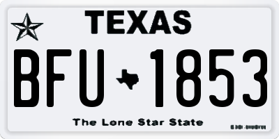 TX license plate BFU1853