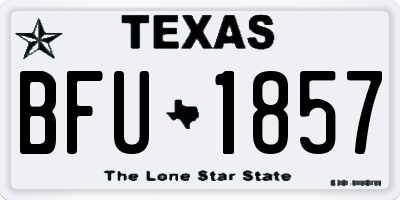 TX license plate BFU1857